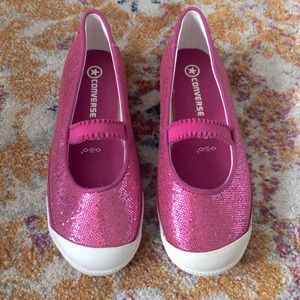 Converse Pink Glitter Mary Jane Sneakers